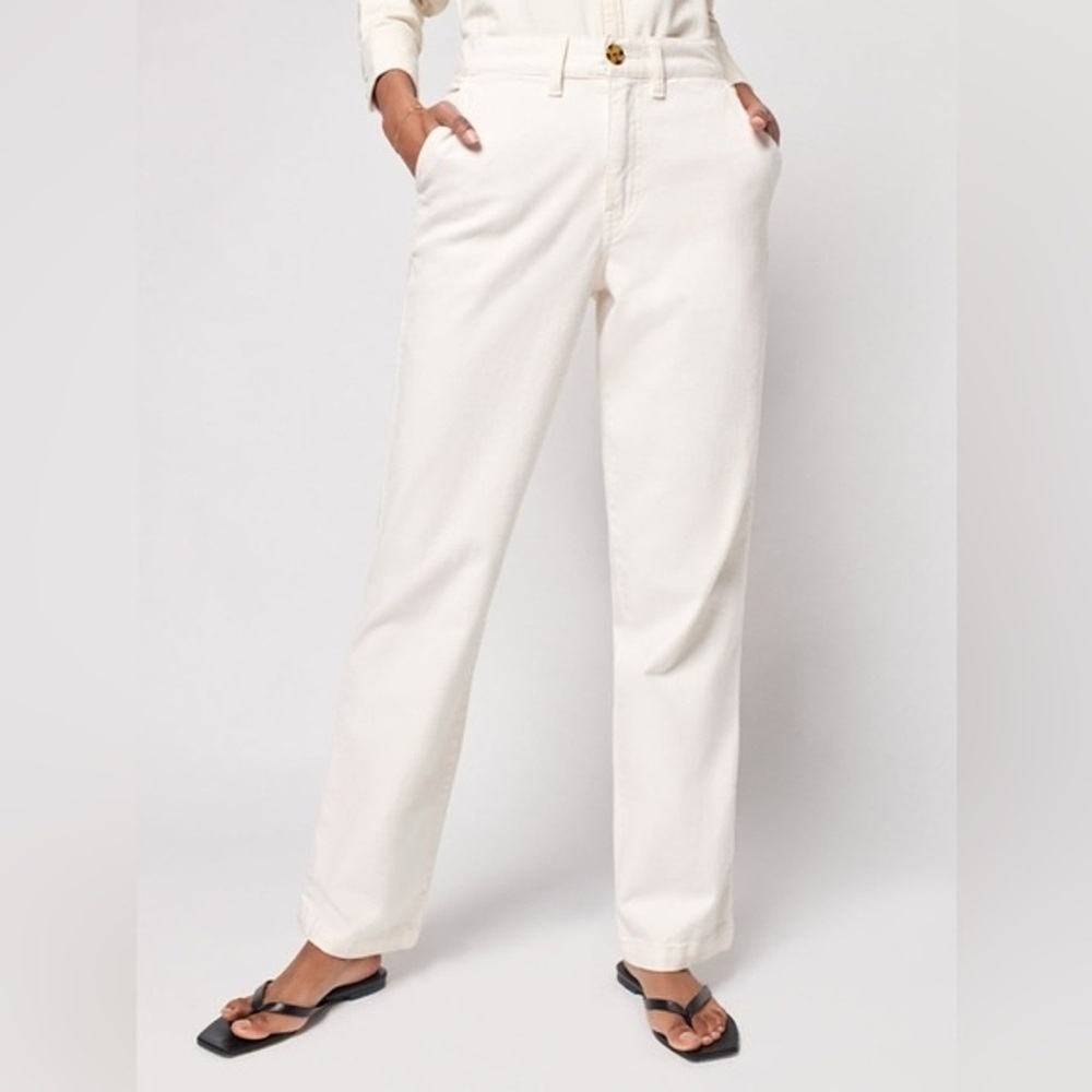 Faherty Straight Leg Pants in Off-White